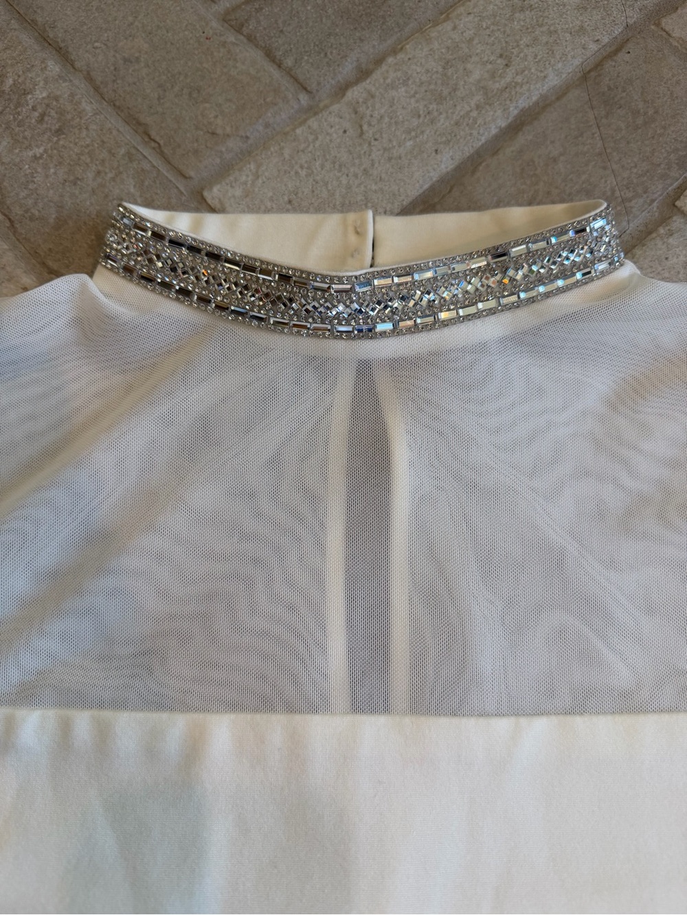 bebe Crystal Mesh Mini Dress Bright White NWT Size S Rhinestone Bodycon - Picture 7 of 13